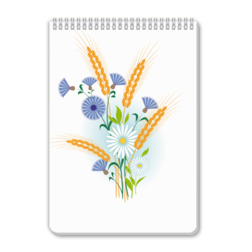 Блокнот с принтом полевые цветы