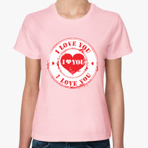Женская футболка Печать I Love You