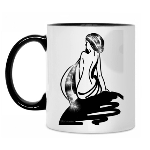 Кружка с принтом Русалка