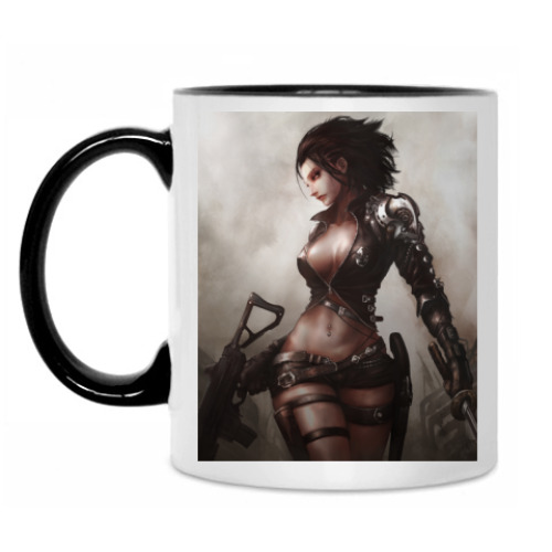 Кружка с принтом Девушка