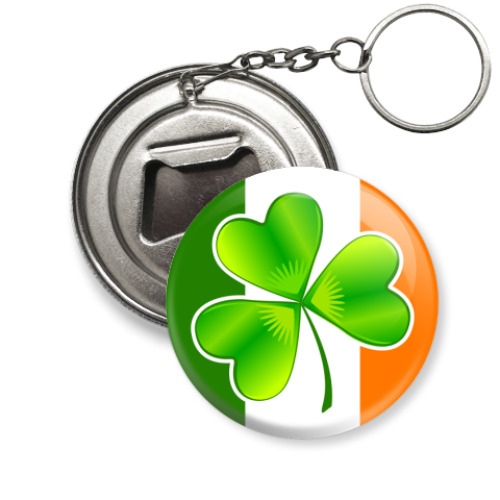 Брелок-открывашка с принтом Клевер