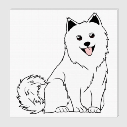 Холст с принтом Самоедик, Сидеть!
