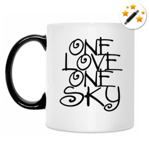 Кружка-хамелеон с принтом Одно небо