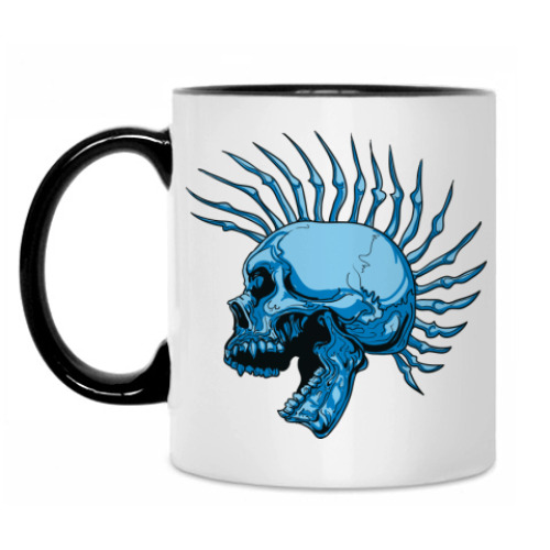 Кружка с принтом Череп панка