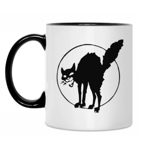 Кружка с принтом Анх и кот