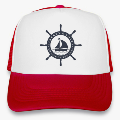 Кепка-тракер с принтом Море, штурвал. Liberty and mit