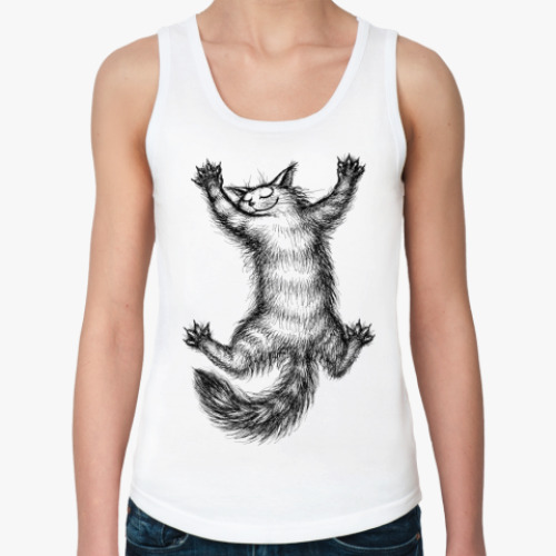 Женская майка с принтом Ласковый и нежный зверь