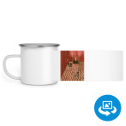 Кружка металлическая белая (круговая запечатка)