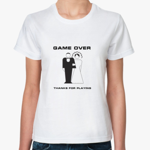 Классическая футболка с принтом Game over