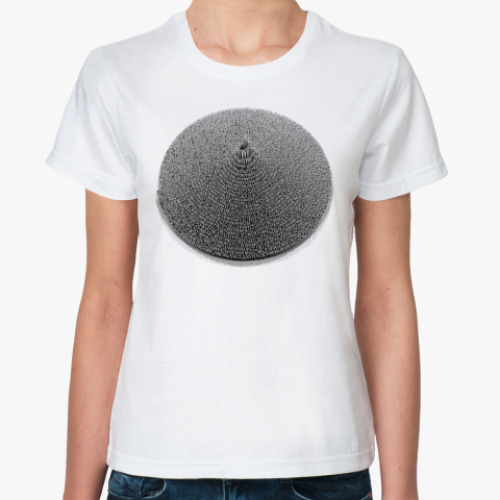 Классическая футболка с принтом 3999 знаков числа Пи