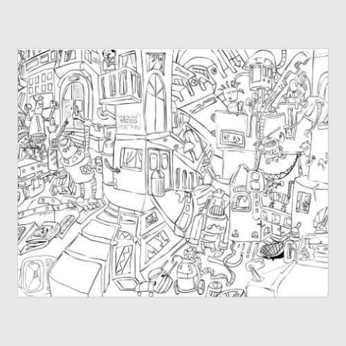 Постер с принтом robots