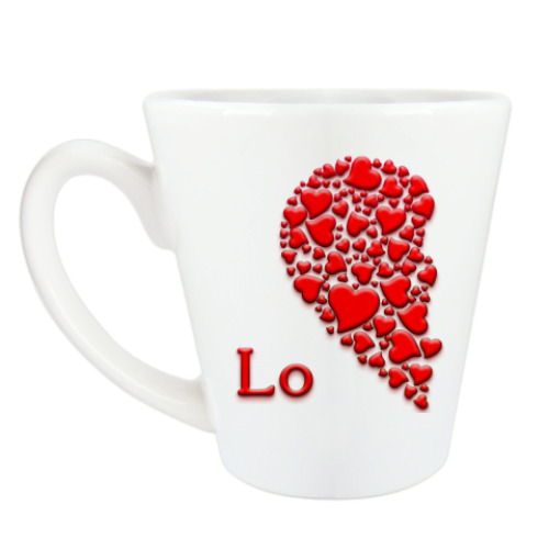 Чашка Латте с принтом Половинка Сердца