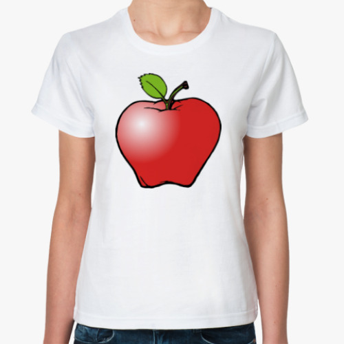 Классическая футболка Червячок и яблочко