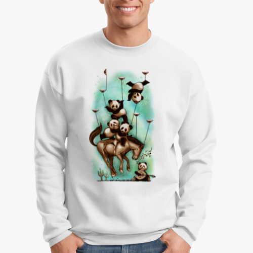 Свитшот с принтом Цирковые панды