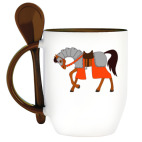 Кружка с ложкой Рыцарский конь