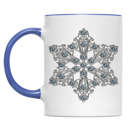 Кружка с принтом Снежинка