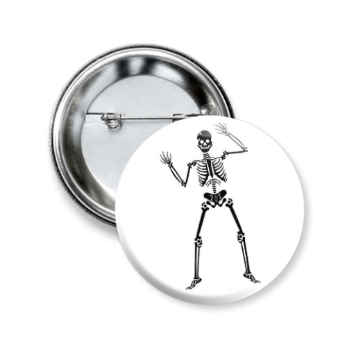 Значок 50мм с принтом Превед скелед