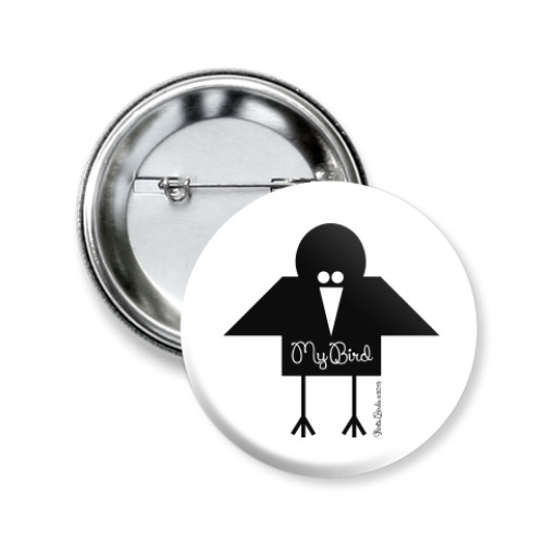 Значок 50мм с принтом Моя птичка