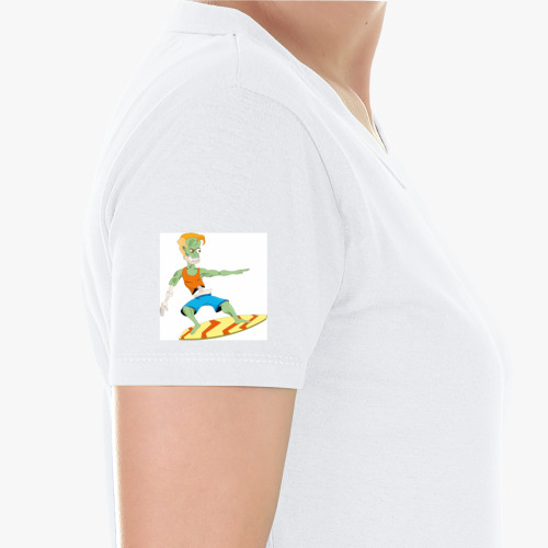 Женская спортивная футболка с принтом Зомби - серфер