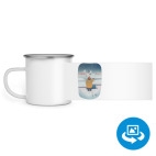 Кружка металлическая белая (круговая запечатка)