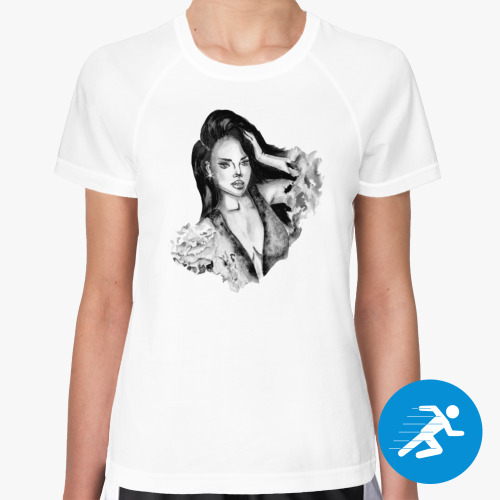 Женская спортивная футболка Девушка