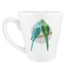 Кружка латте (360 мл) Волнистые попугайчики