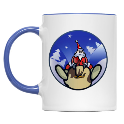 Кружка с принтом Дед Мороз.