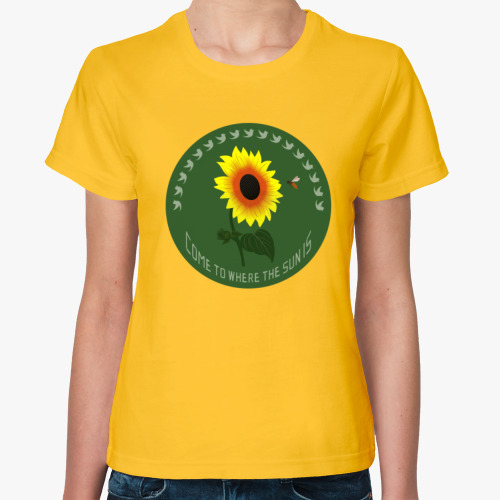 Женская футболка Подсолнух Подсолнечник Helianthus - Цветок солнца