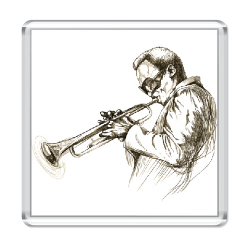 Магнит с принтом Джазмен