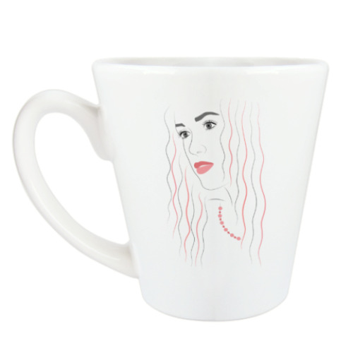 Чашка Латте с принтом beautiful girl