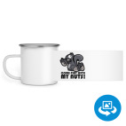 Кружка металлическая белая (круговая запечатка)