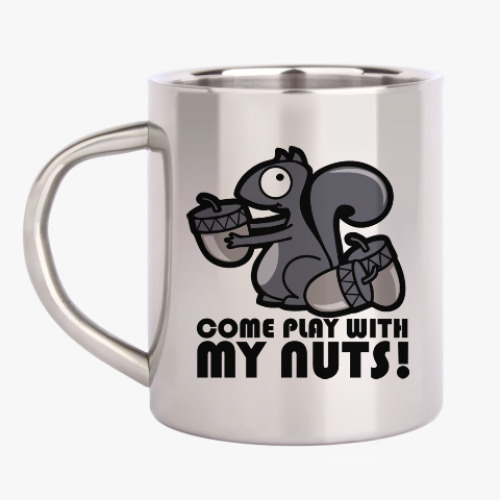 Кружка металлическая с принтом Play with my nuts