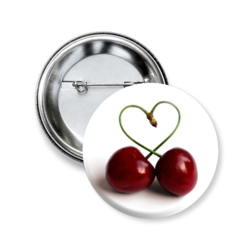 Значок 50мм с принтом вишня