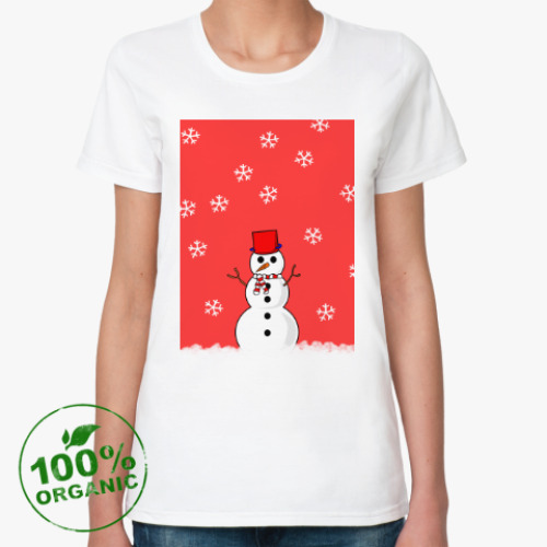 Женская футболка из органик-хлопка Снеговик