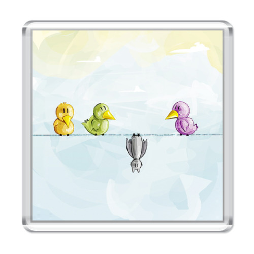 Магнит с принтом Птички