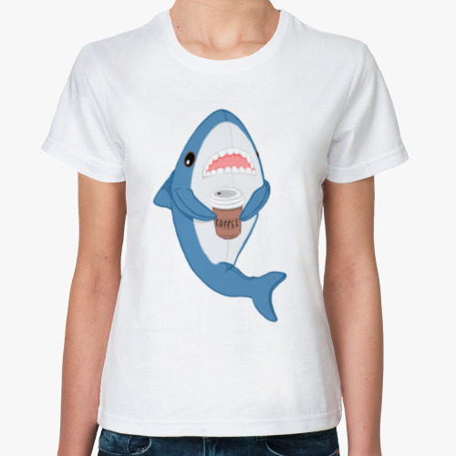 Классическая футболка с принтом Hype shark