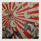 Кони, лошади, сюрреализм, месяц