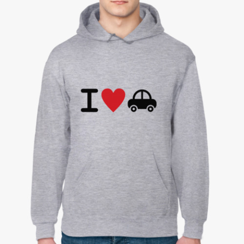 Толстовка худи с принтом I love car