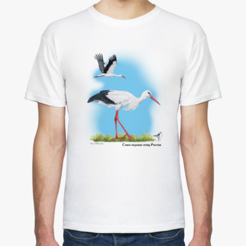 Футболка с принтом Белый аист