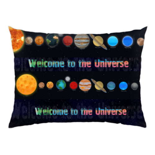 Подушка с принтом Welcome to the Universe