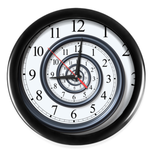 Настенные часы с принтом Спираль