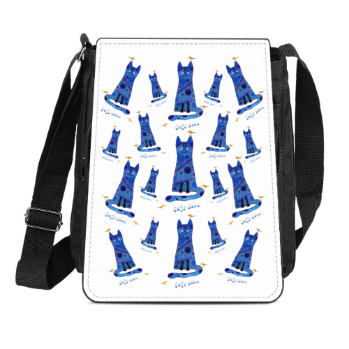 Сумка-планшет с принтом Синие котики