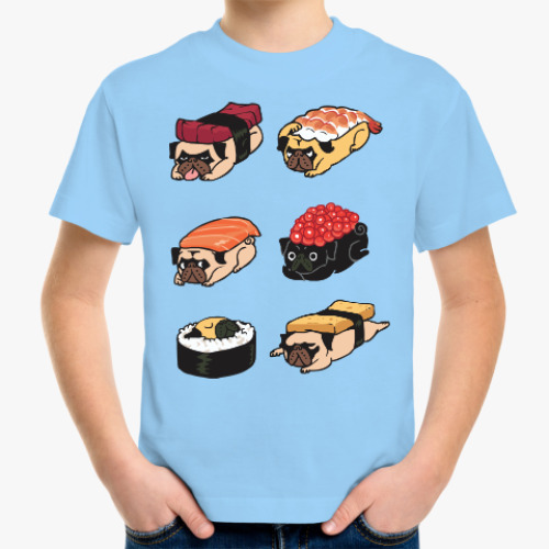 Детская футболка Суши мопс