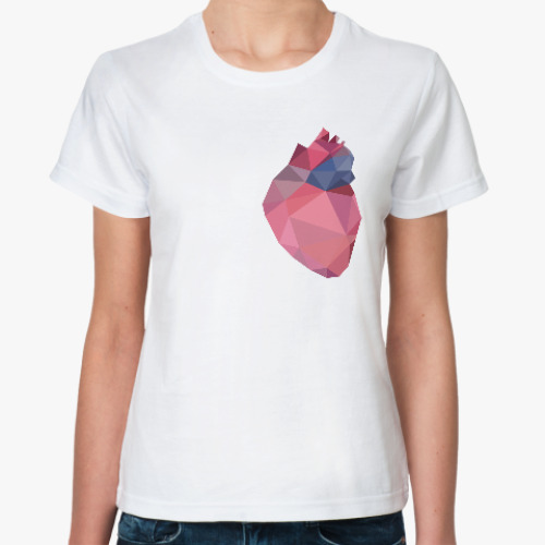 Классическая футболка Полигональное сердце