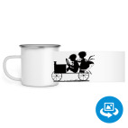 Кружка металлическая белая (круговая запечатка)