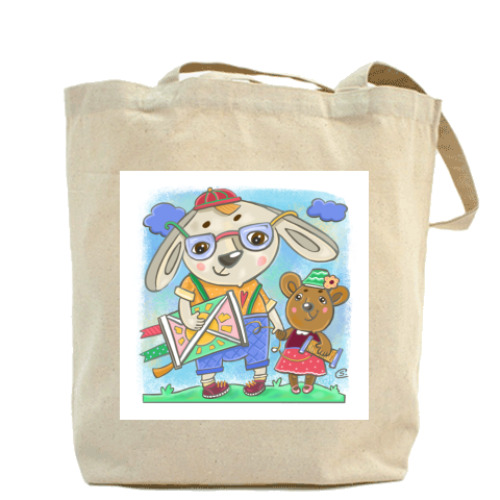 Сумка шоппер  Зайка и Мишутка