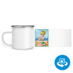 Кружка металлическая белая (круговая запечатка)