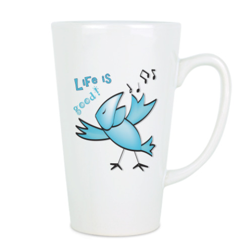 Чашка Латте с принтом Жизнь хороша!