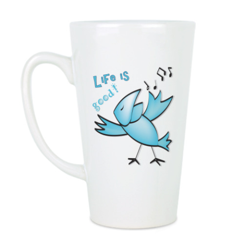 Чашка Латте с принтом Жизнь хороша!