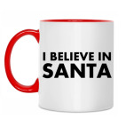 Двухцветная кружка I believe in Santa